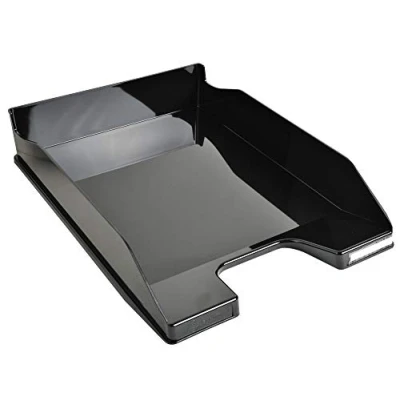 Afbeelding van Exacompta 113214D 1 brievenmand COMBO MIDI afmetingen: 34,6 x 25,5 6,5 cm voor documenten in A4 formaat kleur zwart glanzend