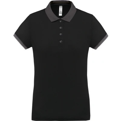 Afbeelding van PROACT Dames sportpolo PA490 Black / sporty grey