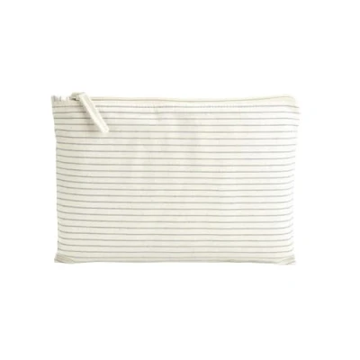Afbeelding van Westford Mill Striped Organic Cotton Accessory Pouch WM253 grey stripe