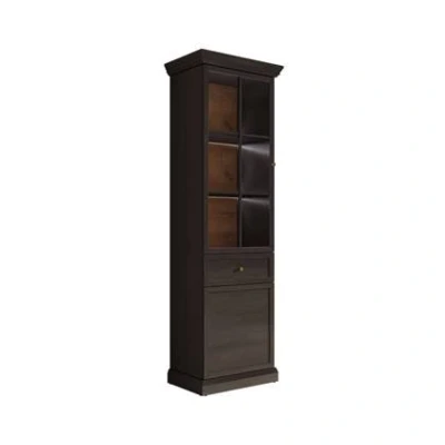 Afbeelding van Meubella Vitrinekast Leroy Zwart eiken 63 cm