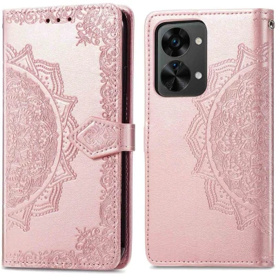 Afbeelding van iMoshion Hoesje Met Pasjeshouder Geschikt voor OnePlus Nord 2T Mandala Bookcase Rosé Goud