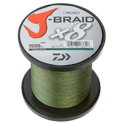 Afbeelding van Daiwa J Braid X8 0.13mm 1500m d.green Gevlochten lijn
