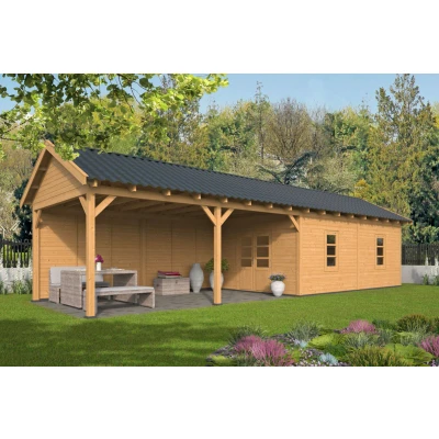 Afbeelding van Lariks/douglas Overkapping Hamar XL Type 11 Blank 1303x445 cm