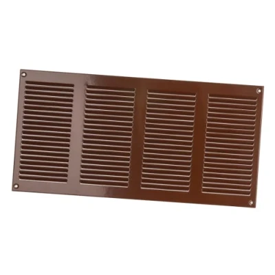 Afbeelding van Ventilatierooster, metaal, bruin, met muggennet, 400 x 200 mm