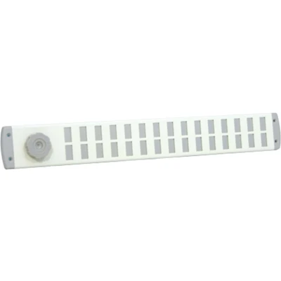 Afbeelding van Nedco schuifrooster 500x65mm bold line met draaiknop vliegengaas aluminium wit