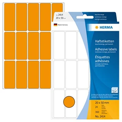 Afbeelding van HERMA Universele etik. helderoranje 20x50 mm 360 St.