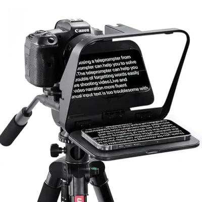 Afbeelding van Ulanzi RT02 Universele Autocue voor Camera en smartphones Compact model Aflezen van smartphone of tablet Inclusief remote app Zwart