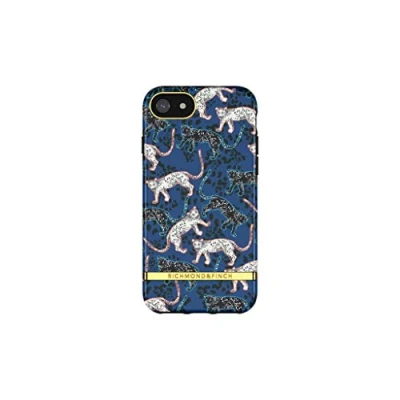 Afbeelding van Richmond &amp; Finch Blue Leopard luipaarden hoesje voor iPhone 6 6s 7 8 en SE 2020 2022 blauw