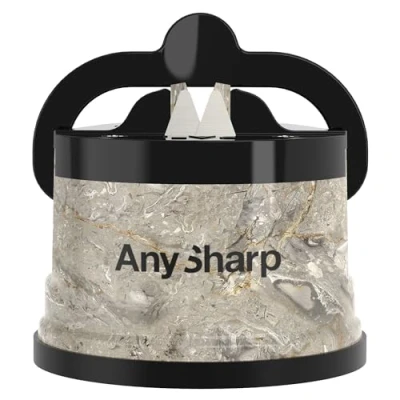 Image de AnySharp Aiguiseur de Couteaux, Sécurité Mains Libres, Ventouse PowerGrip, Aiguise en Toute Tous les Couteaux Cuisine, Idéal pour l&#039;Acier Trempé &amp; Dentelé, Le Meilleur au Monde, Pierre