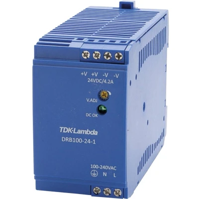 Afbeelding van TDK Lambda DRB100 24 1 DIN rail netvoeding V/DC 4.2 A 100.8 W Aantal uitgangen: x Inhoud: stuk(s)