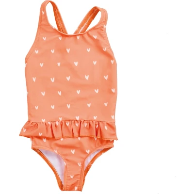 Afbeelding van Swim Essentials UV Badpak Meisjes Oranje Hartjes Maat 86/92