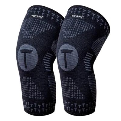 Afbeelding van Teylam 2 stuks medische kniebeschermers voor mannen en vrouwen, compressiebandages meniscusscheur, artritis, LCA, hardlopen, yoga, basketbal, volleybal, linker rechterbeen