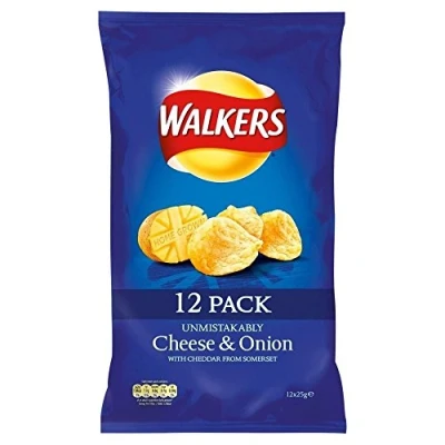 Afbeelding van Walkers Crisps Cheese &amp; Onion (12 x 25 g)