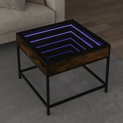 Afbeelding van Salontafel met Infinity LED 50x50x41 cm gerookt eikenkleurig
