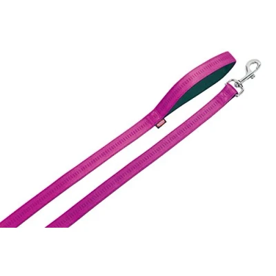 Afbeelding van Nobby Soft Grip Hondenlijn Dubbel Nylon Gevoerd Fuchsia / Zwart Breedte 15 mm Lengte 120 cm