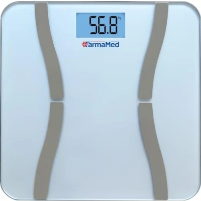 Afbeelding van FARMAMED Personenweegschaal, impedantiemeter, elektronische bluetooth weegschaal, iOS en Android, BIA technologie (gewicht, lichaamsvet, spiermassa, eiwitten, BMI, water)