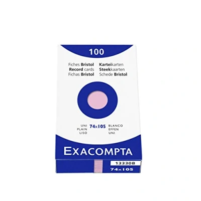 Image de EXACOMPTA Fiches bristol, A7, uni, rose