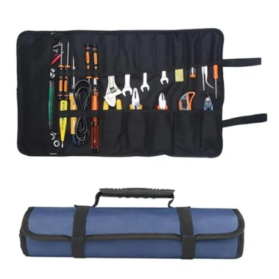 Afbeelding van Gereedschapstas met 22 vakken, gereedschapstassen, draagbare gereedschapsorganizer, opbergrol, Toolkit, inklapbaar/oprolbaar, van 601D Oxford (zonder gereedschap) voor tuinieren/elektricien/timmerman