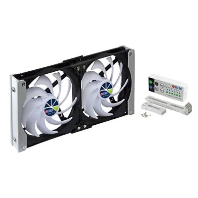 Afbeelding van TITAN 12V DC IP55 Waterdichte dubbele rack mount ventilatie koelventilator met timer en snelheidsregelaar TTC SC20 (90 mm)