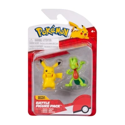 Afbeelding van Pokémon Pikachu en Geckabor vechtfiguren, 2 gedetailleerde figuren, stuks