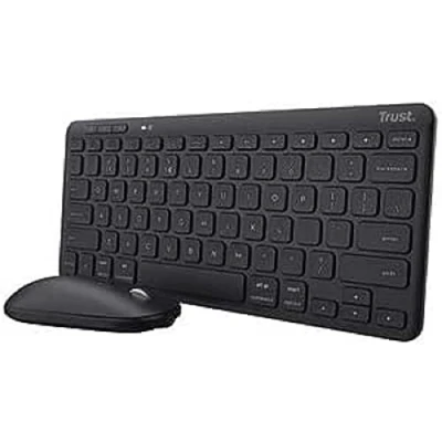 Image de Trust Lyra Multi Device Ensemble clavier et souris sans fil Bluetooth, 2.4 GHz AZERTY Français noir boîte
