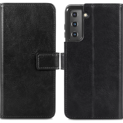 Afbeelding van iMoshion Hoesje Geschikt voor Samsung Galaxy S21 Plus Met Pasjeshouder Luxe Bookcase Zwart