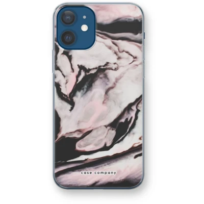 Afbeelding van Case Company® hoesje geschikt voor iPhone 12 Roze stroom Soft Cover Telefoonhoesje Bescherming aan alle Kanten en Schermrand