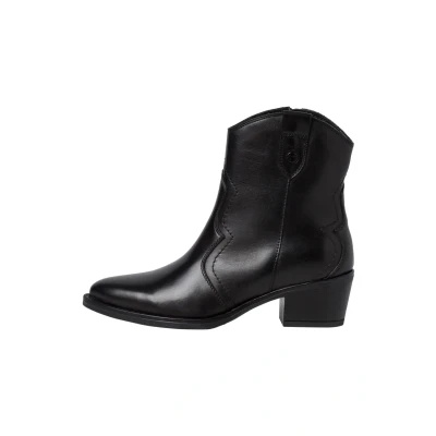 Afbeelding van Tamaris Cowboy/Bikerlaarsjes, Dames, Maat: 37, Black leather Leer