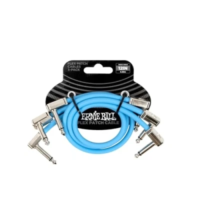 Afbeelding van Ernie Ball EEB 6461 Flex Patch cable 30 cm, Blauw 3 pack kabel set