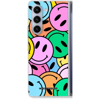 Afbeelding van Case Company® hoesje geschikt voor Samsung Galaxy Z Fold5 Smiley N1 Soft Cover Telefoonhoesje Bescherming aan alle Kanten en Schermrand