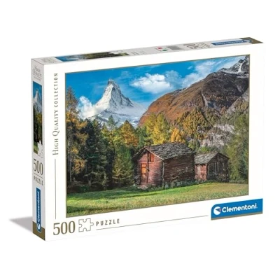 Afbeelding van Clementoni puzzel Charming Matterhorn 500 stukjes voor volwassenen 14 99 jaar, gemaakt in Italië, 35523