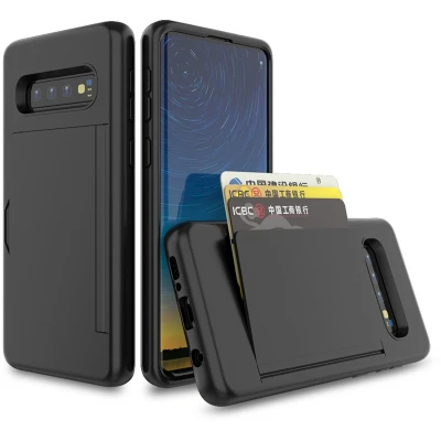 Afbeelding van Smartphonica Telefoonhoesje geschikt voor Samsung Galaxy S10E sterk TPU met pasjeshouder strong case with card slot Zwart