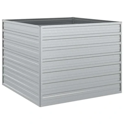Afbeelding van Plantenbak verhoogd 100x100x77 cm gegalvaniseerd staal zilver