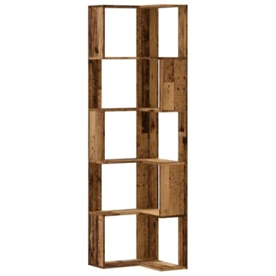 Afbeelding van vidaXL Boekenkast 5 laags hoek 50x50x179 cm bewerkt hout oud houtkleur