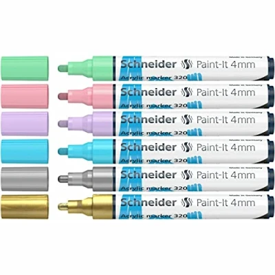 Afbeelding van Acryl Marker Schneider Paint it 320, etui 6st.