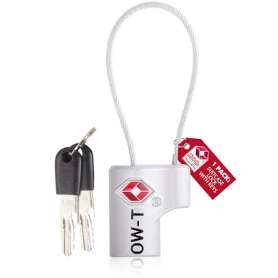 Afbeelding van OW Travel TSA sleutelhangslot voor koffer. sleutelslot bagage kluisje opslag tent camping hangslot VS. Reisaccessoires: slot met sleutel koffer TSA007, 51a) hangslot,