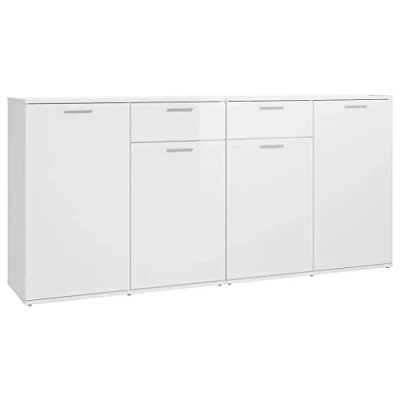 Image de vidaXL Buffet Blanc brillant 160x36x75 cm Bois d&#039;ingénierie3074933