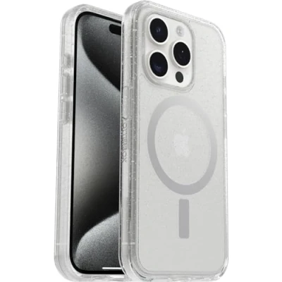Afbeelding van Otterbox Symmetry Clear Backcover Apple iPhone 15 Pro Transparant, Stardust MagSafe compatible