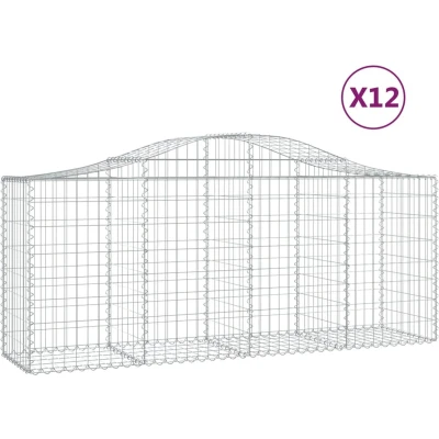 Afbeelding van VidaXL Schanskorven 12 st gewelfd 200x50x80/100 cm ijzer