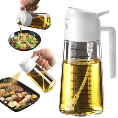 Afbeelding van TrendPlain 2 in 1 olijfoliedispenser voor de keuken, en oliesproeier, 470 ml olijfoliefles, oliesproeier