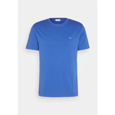Afbeelding van Gant heren T shirt met logoborduring in de kleur Kobaltblauw, maat: L
