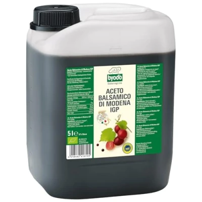 Afbeelding van Byodo Aceto Balsamico di Modena 6% biologisch gecertificeerd jerrycan van 5 liter traditionele Italiaanse balsamicoazijn, ideaal voor dressings en marinades