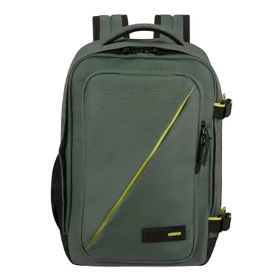 Image de American Tourister Take2Cabin sac de cabine Ryanair 40 x 25 20 cm, 24 L, 0,40 kg, bagage à main, dos d&#039;avion S, sous siège, vert (Dark Forest)