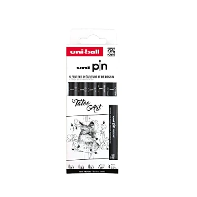 Afbeelding van Uni ball Pin Fineliner Set 5 stuks Tattoo Art