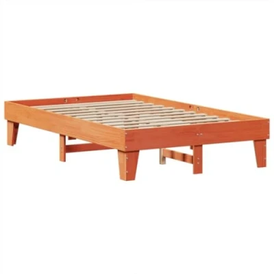 Image de vidaXL Cadre de lit sans matelas cire marron 120x200cm bois pin massif