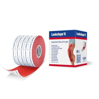Afbeelding van Leukoplast Venda Leukotape K Adh Elast 5Cmx5M rood