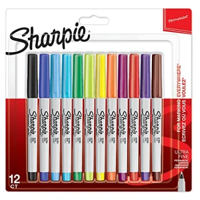 Afbeelding van Sharpie Permanent marker Ultra fijne punt kleurkeuze met permanente inkt 12 stuks