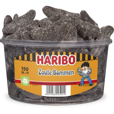 Afbeelding van Haribo Drop Zoute Bommen 150 stuks