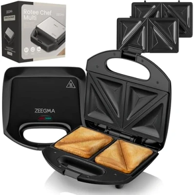 Afbeelding van Zeegma Rotee Base Tosti apparaat 750W Antiaanbaklaag Gezond Roosteren LED Indicatielampjes Compact Ontwerp