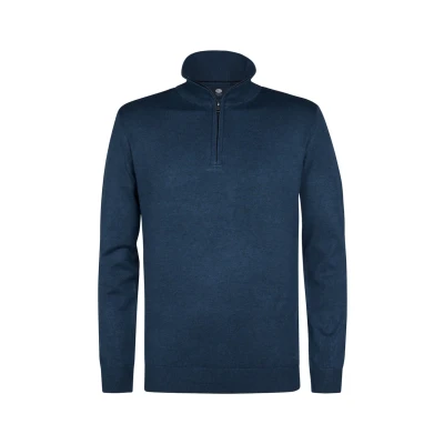 Afbeelding van Petrol Industries Heren Gebreide Half Zip Trui Lexington Blauw Maat XL